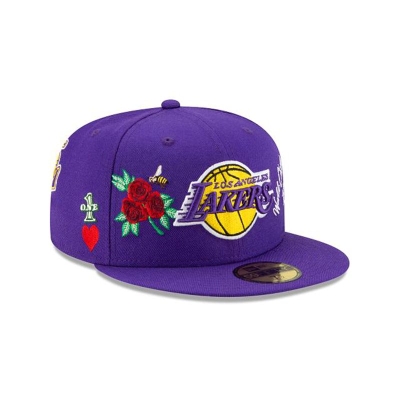 Sapca New Era Los Angeles Lakers NBA Icon 59FIFTY Fitted - Violet